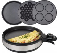 Multi Baker Deluxe- Electric Appliance with Temperature Control, 3 Interchangeable Skillets for Grilling, Baking or Dessert Making- Grilled Cheese, Omelets, Personal Pizza, Takoyaki, Sandwiches, Cake Pops & More, Great Gift