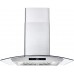 668WRCS75 Wall Mount Range Hood with Ducted Exhaust Vent, 3 Speed Fan, Soft Touch Controls, Tempered Glass, Permanent Filters in Stainless Steel, 30 inches
