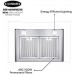 668WRCS75 Wall Mount Range Hood with Ducted Exhaust Vent, 3 Speed Fan, Soft Touch Controls, Tempered Glass, Permanent Filters in Stainless Steel, 30 inches