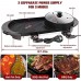 Electric Grill Hot Pot 2 in 1,Multifunctional Smokeless Grill Indoor Teppanyaki Grill/Shabu Shabu Pot with Divider - Separate Dual Temperature Contral, Non-Stick Pan BBQ Capacity for 2-12 People,110V