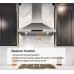 30 inch Wall Mount Range Hood 800CFM, with DC Motor, Stainless Steel Vent Hood with 6 Speeds Exhaust Fan, Convertible to Ducted and Ductless