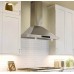 30 inch Wall Mount Range Hood 800CFM, with DC Motor, Stainless Steel Vent Hood with 6 Speeds Exhaust Fan, Convertible to Ducted and Ductless