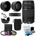 EF 75-300mm f/4-5.6 III Telephoto Zoom Lens with 2X Telephoto Lens, HD Wide Angle Lens and Accessories (8 Piece Kit)
